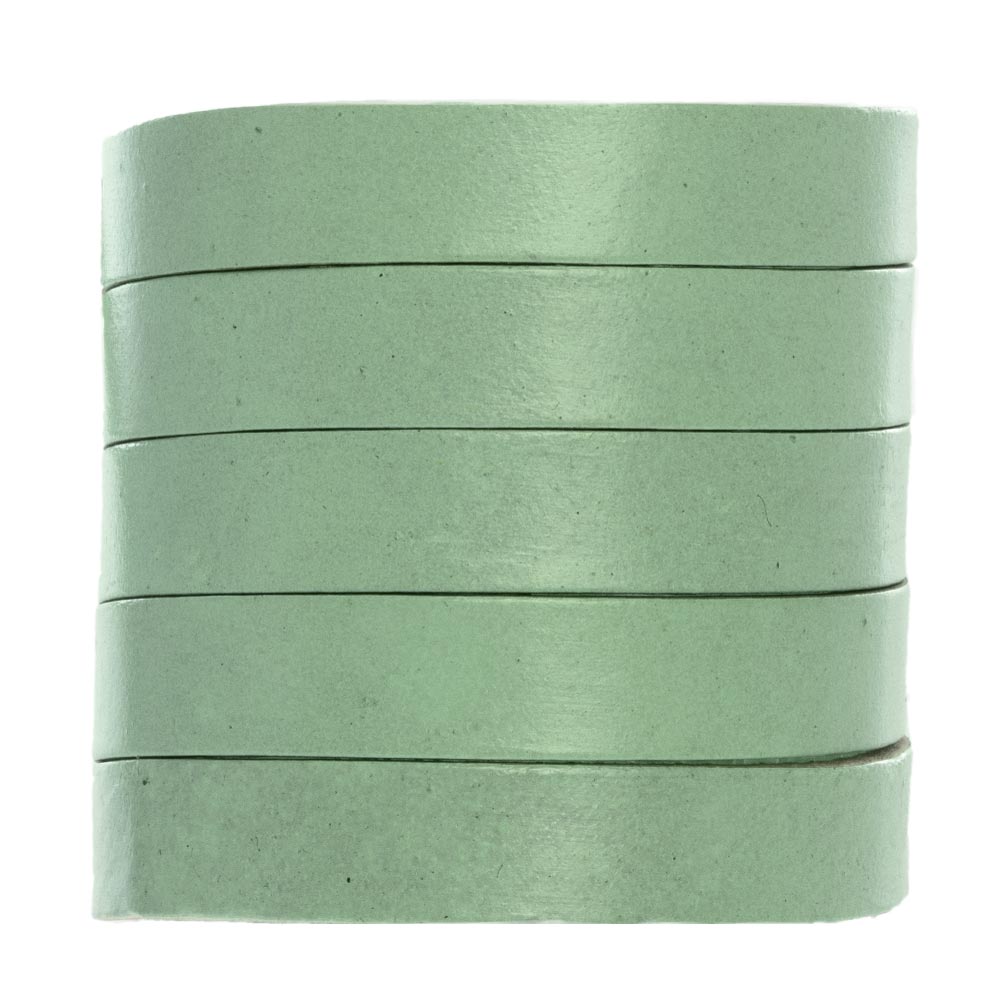 Lacet Cuir Plat (10 x 2 mm) Cool Green (1 mètre)
