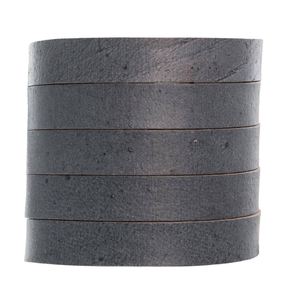 Lacet Cuir Plat (10 x 1.5 mm) Natural Dye Blue Grey (1 mètre)