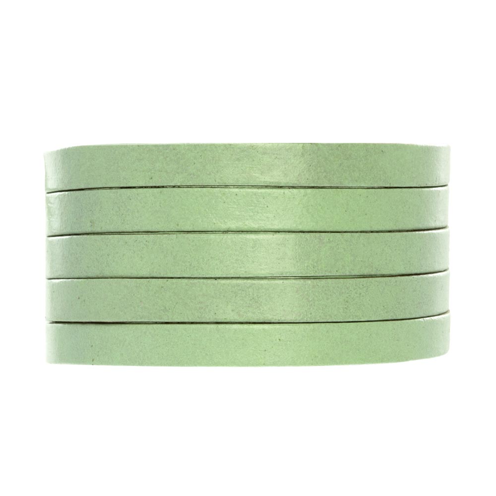 Lacet Cuir Plat (5 x 1.9 mm) Pastel Mint Green (1 mètre)