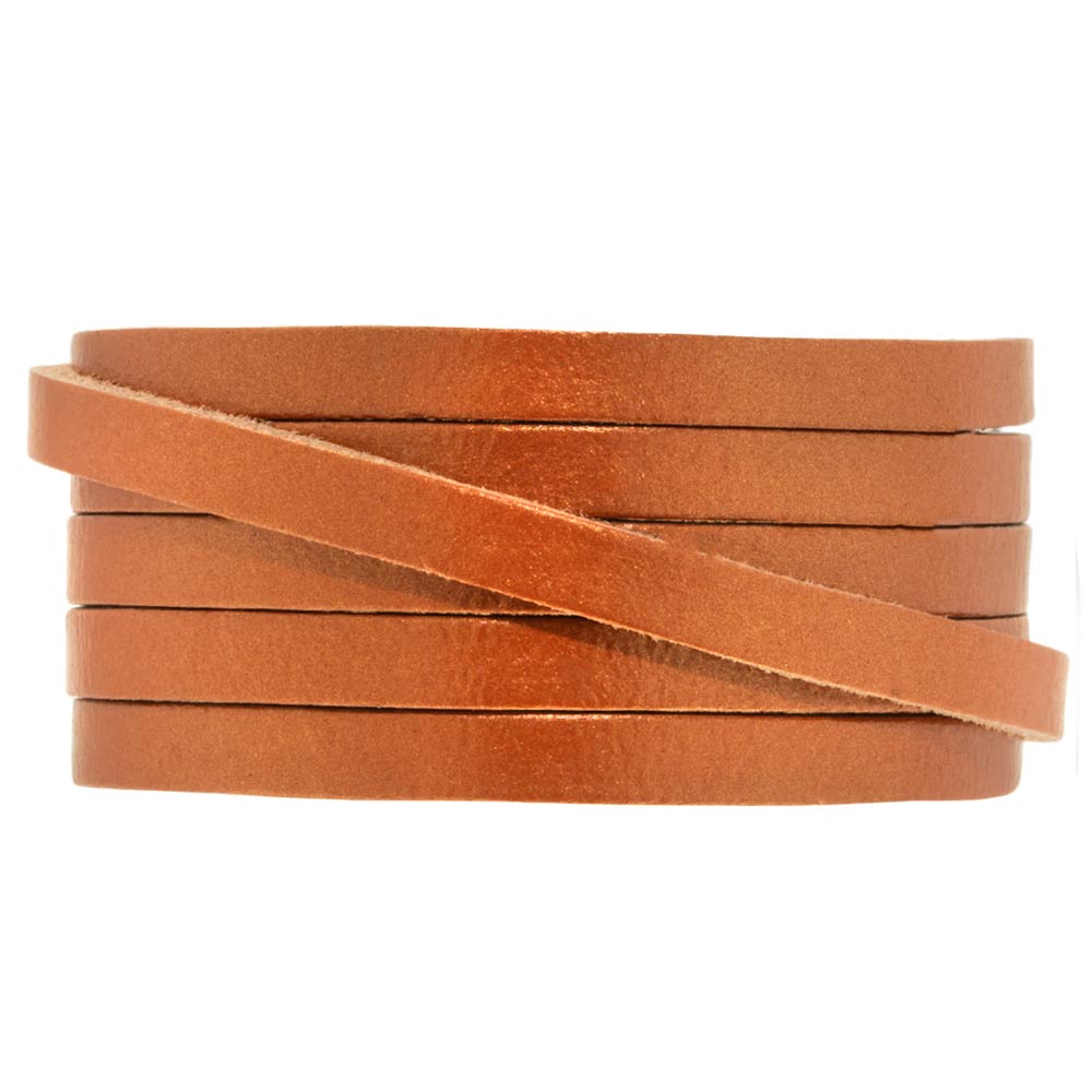 Lacet Cuir Plat (5 x 2 mm) Metallic Copper (1 mètre)