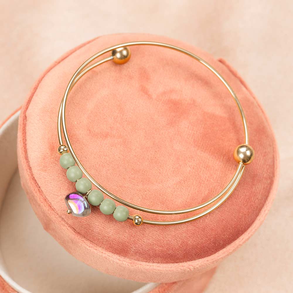 DIY Bracelet Jonc- Acier Inoxydable (7 cm) Argent Antique (1 pièce)