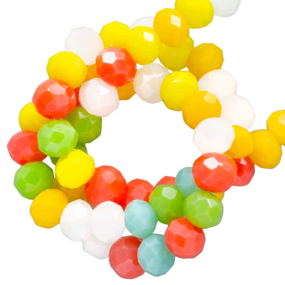 Perles Facettes Rondelles (3 x 2.5 mm) Galvanized Fiesta Mix AB (185 pièces)