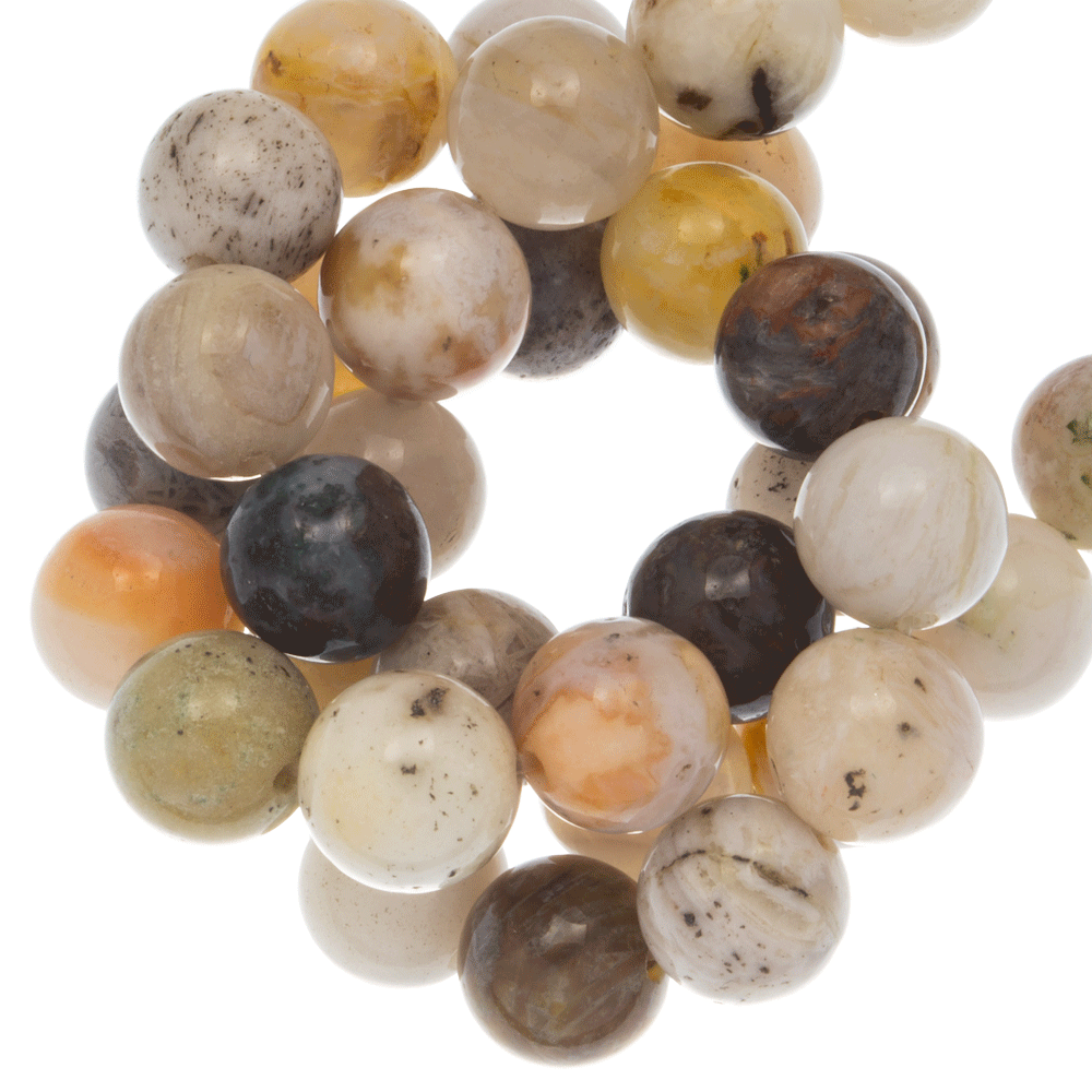 Perles Agate Feuille de Bambou (8 mm) 45 pièces