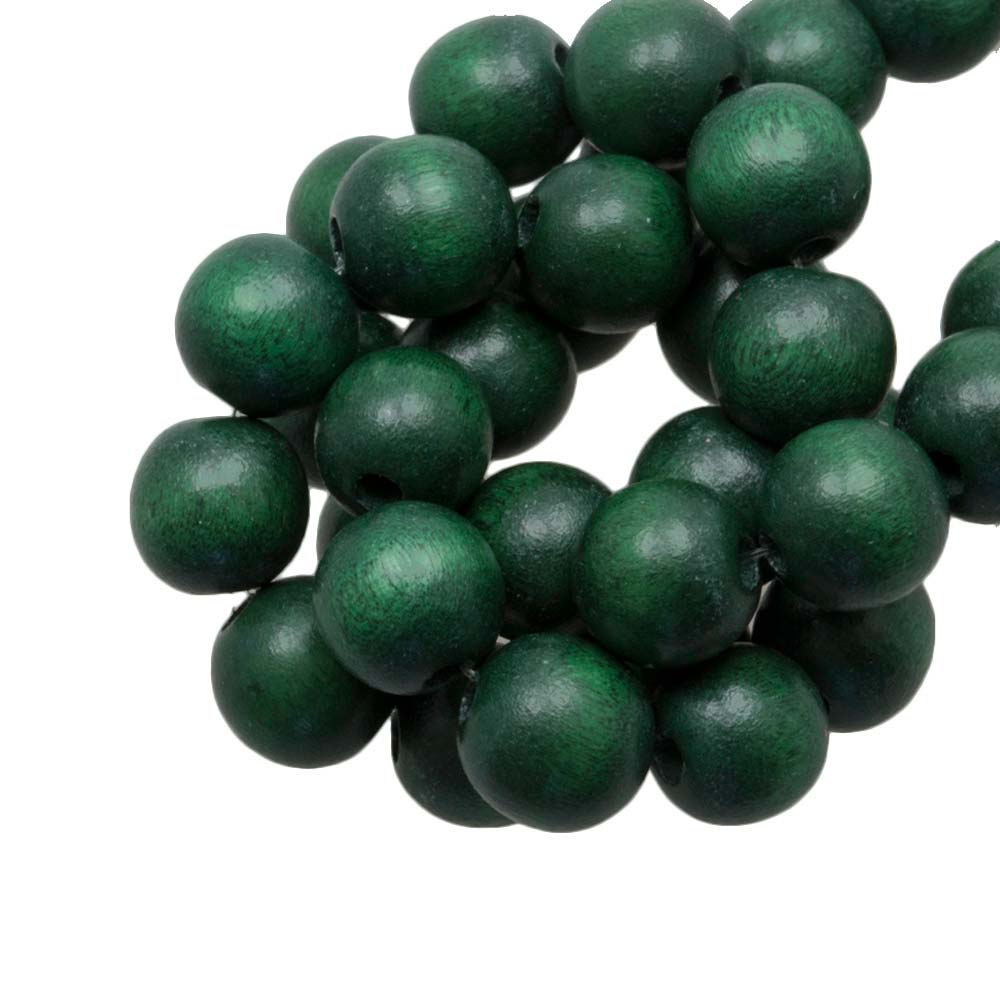 Perles en Bois Look Vintage (8 mm) Pine Green (104 pièces)