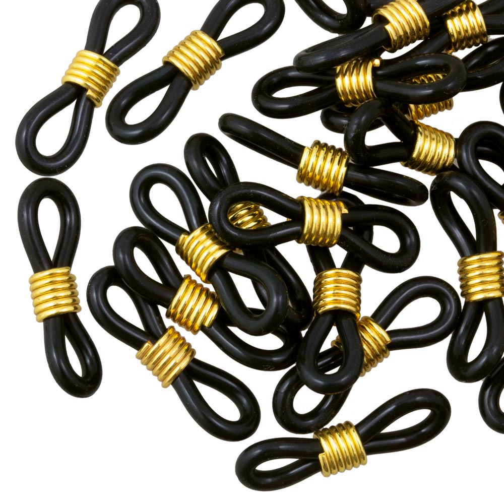 Élastiques pour Lunettes (19 x 4 mm) Black - Or (25 pièces)