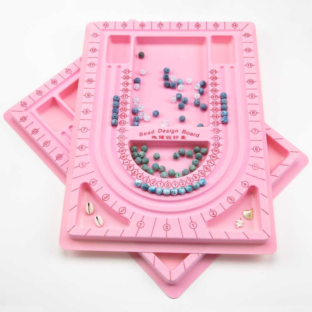 Plateau d'Assemblage pour Perles (24 x 33 cm) Rose (1 pièce)