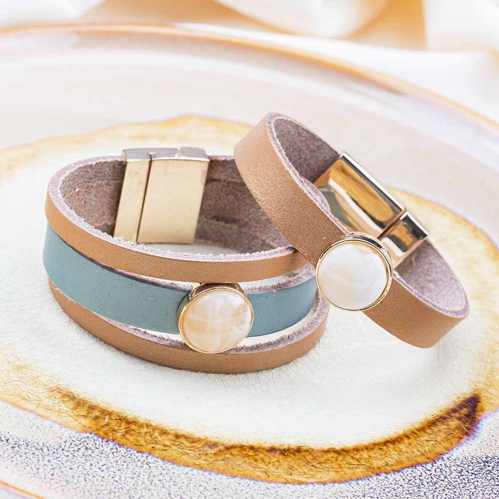 Lacet Cuir Plat (10 x 1.5 mm) Metallic Gold (1 mètre)
