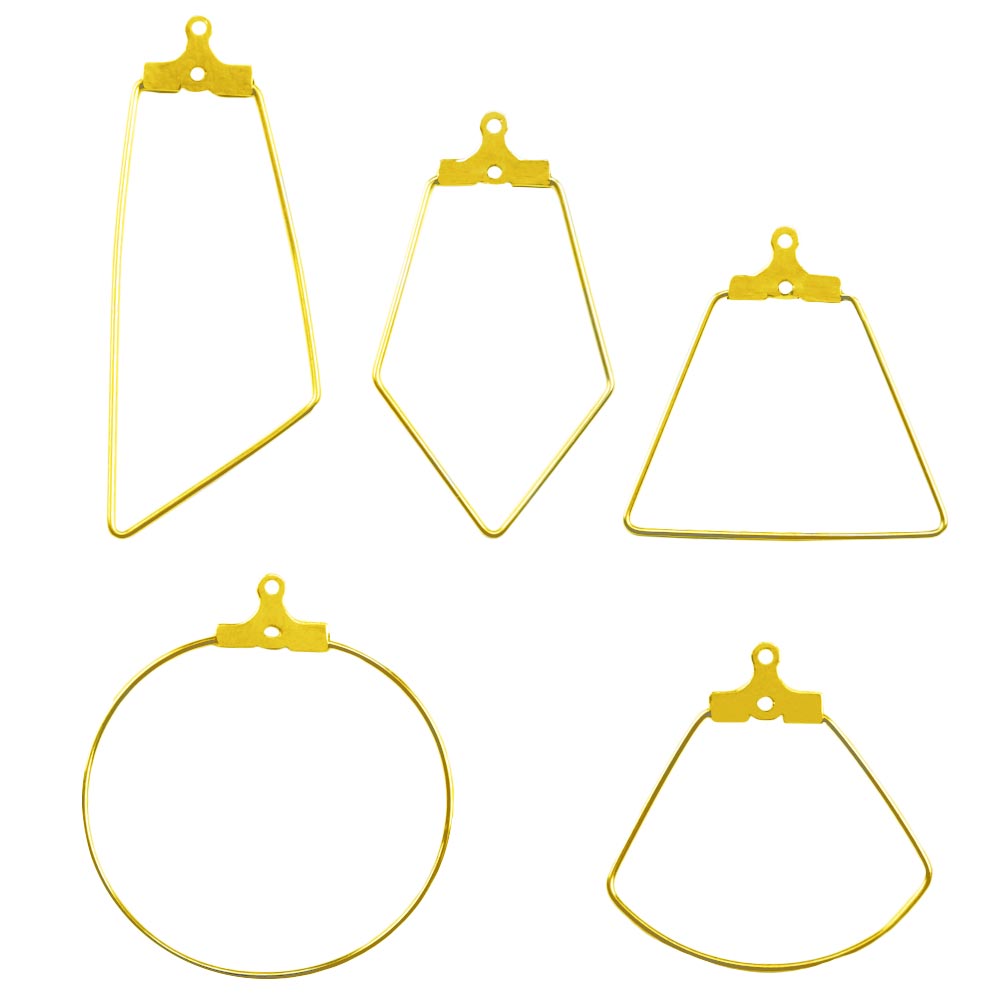 Assortiment - Montures de Boucles d'Oreilles (diverses formes) Or (20 pièces)
