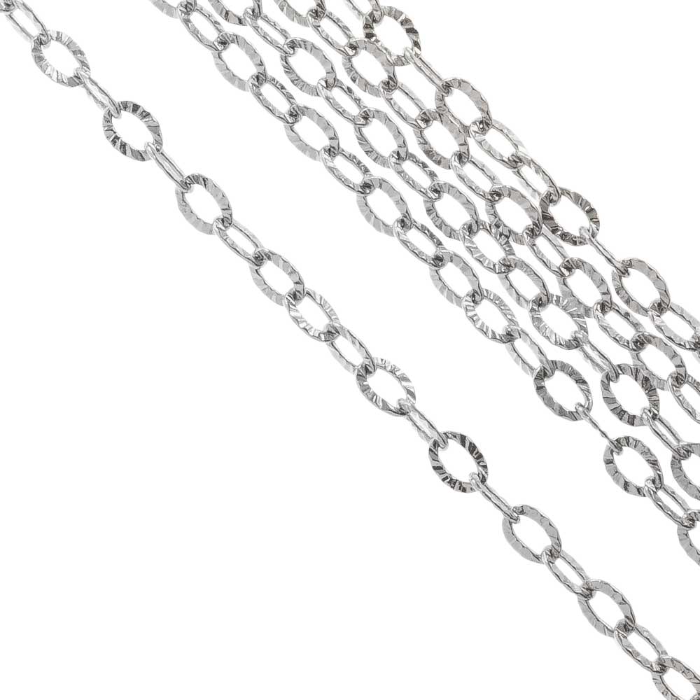 Chaine Maille Acier Inoxydable (3.5 x 2.5 x 0.4 mm) Argent Antique (10 mètres)
