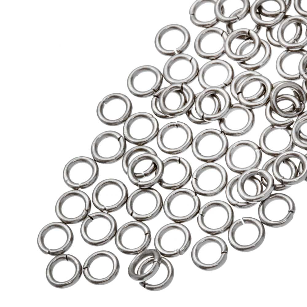 Anneaux de Saut Acier Inoxydable (4.5 x 0.7 mm) Argent Antique (100 pièces)