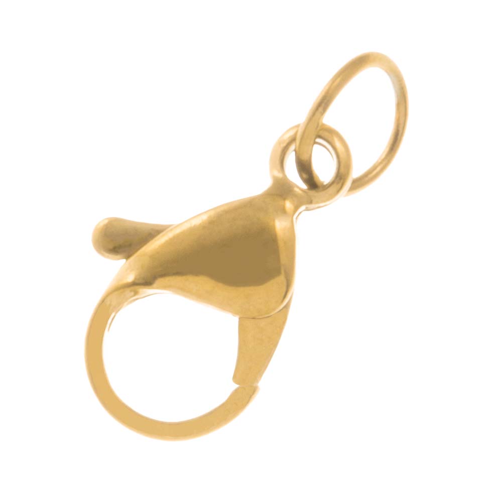 Fermoir Mousqueton avec Anneau de Saut Acier Inoxydable (12 x 6 mm) Or (5 pièces)